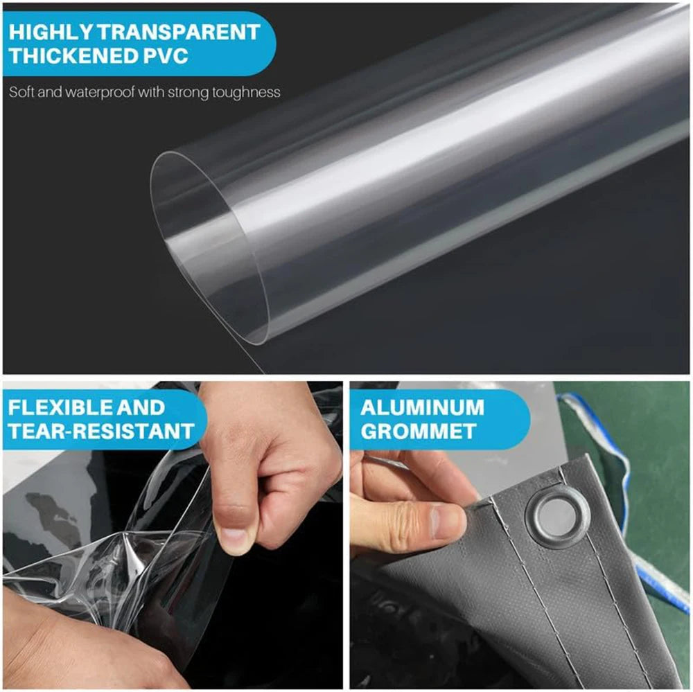 Clear Vinyl Curtains - Zippered Entry - Weatherproof Tarpaulin