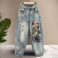 Diamond Embroidered High Waisted Jeans