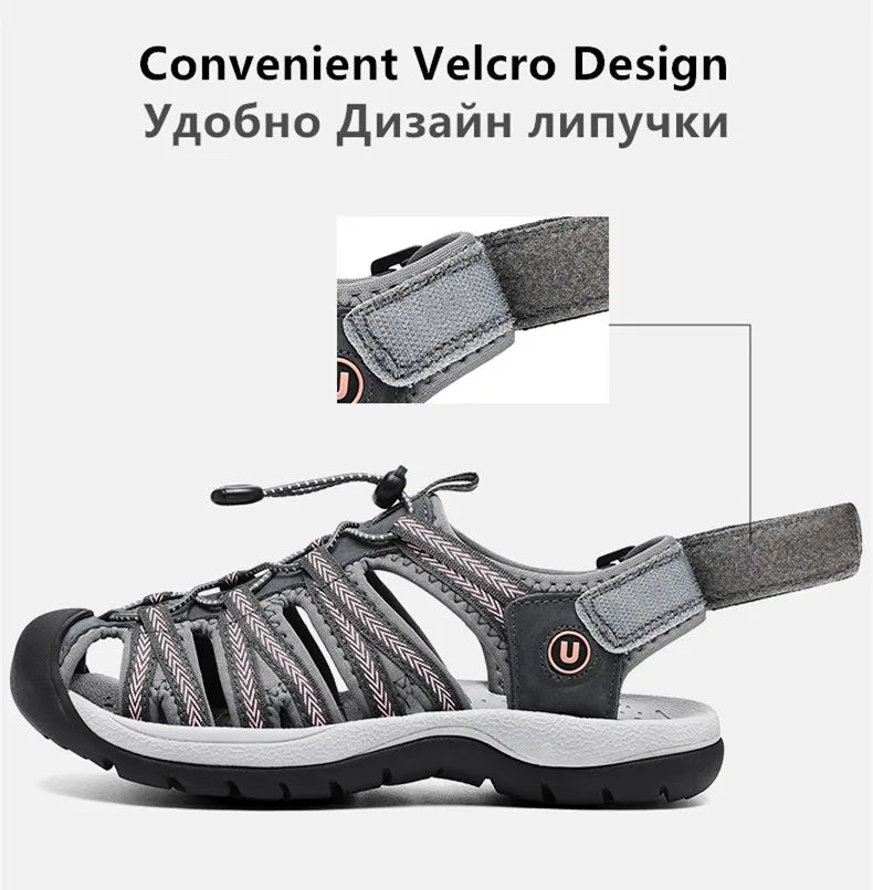 Summer Genuine Leather Women's Sandals Comfortable Sandals 2025 New Designer Sneakers Lightweight Outdoor Women Beach Sandals