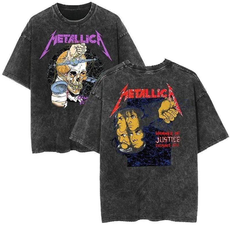 Metallica T-Shirt – Washed Vintage Rock Band Tee The Judas Kiss Unisex