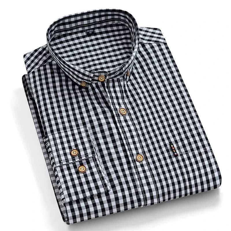 PLAID OXFORD COTTON SHIRT - Slim Fit, 6 Colors - Sharp Weekends