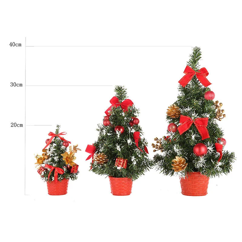 Mini Metallic Christmas Trees - 20–40 cm - Lit or Unlit