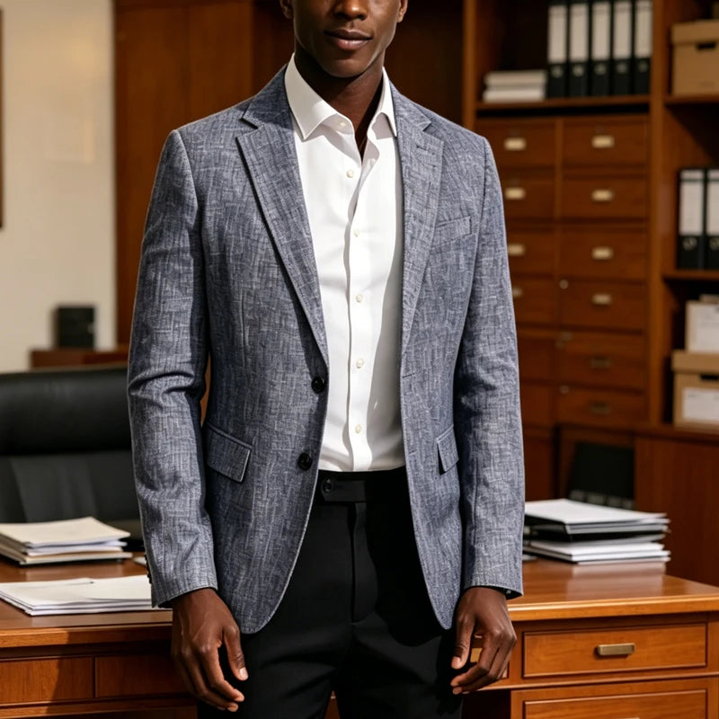 LINEN EDGE - Men's Slim Fit Linen Blazer - 10 Colors, XS-7XL