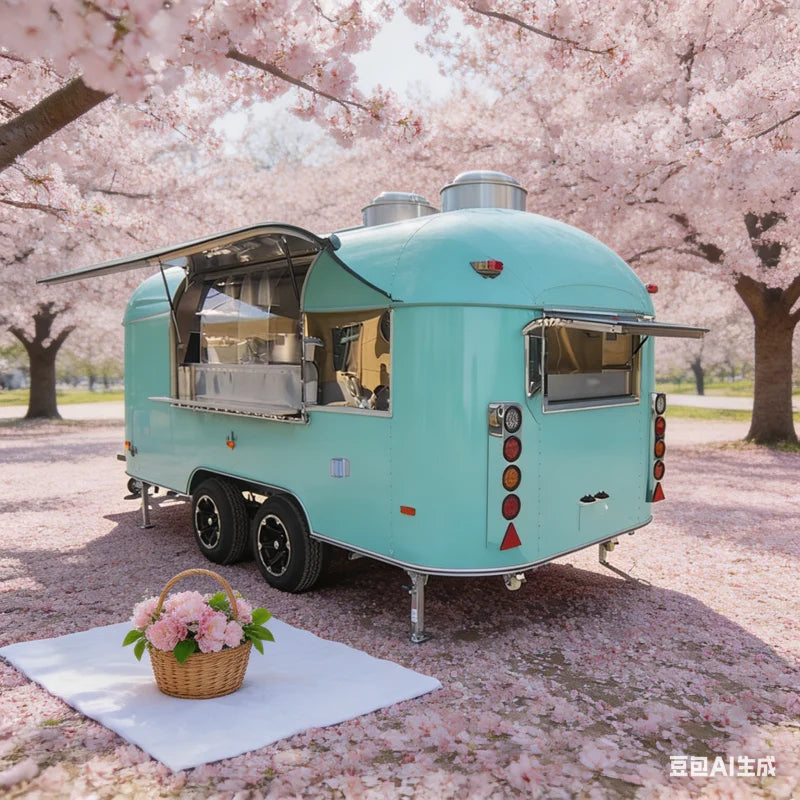 Dessert Food Trailer – Airstream Mobile Kitchen Cabinets
