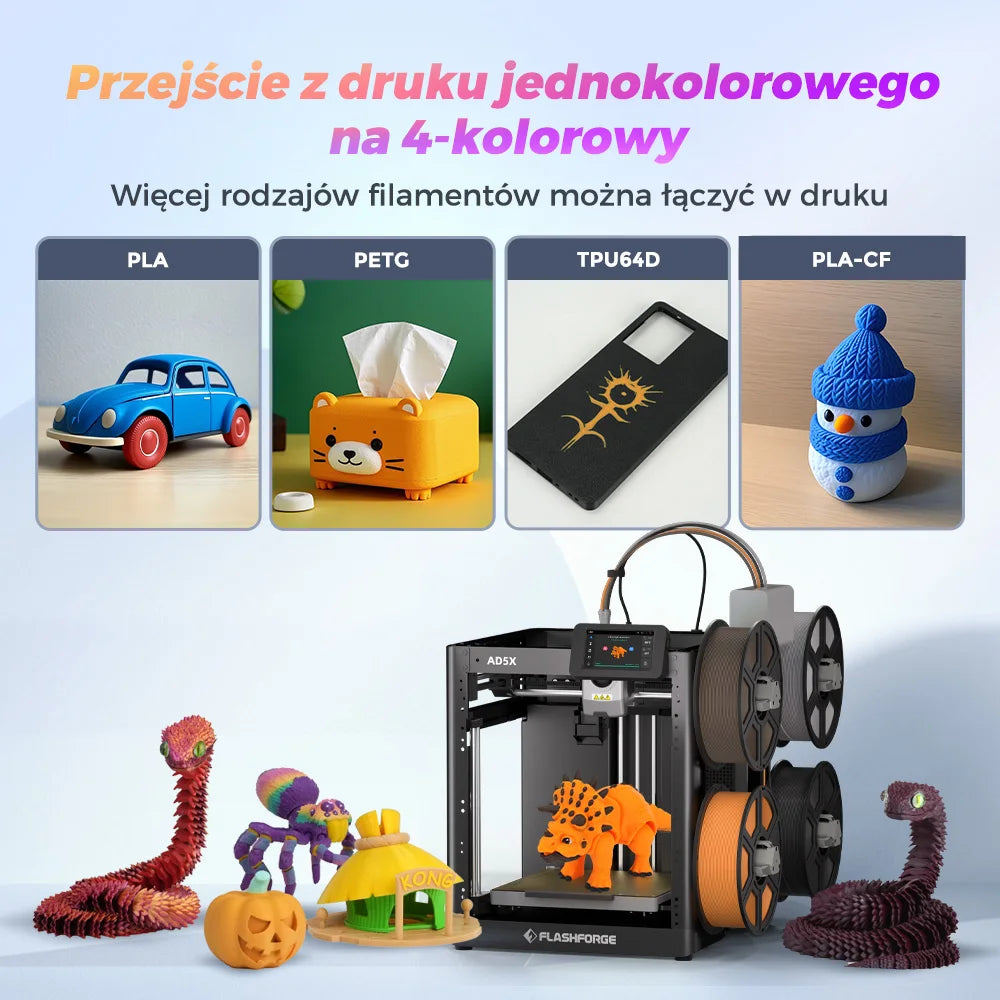 FLASHFORGE AD5X - 300mm/s Multi-Color FDM - Smart Filament