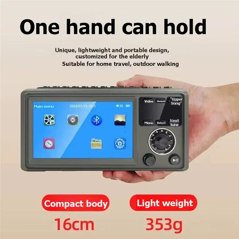 4.3 Inch HD Portable Video Player FM Radio Bluetooth Speaker