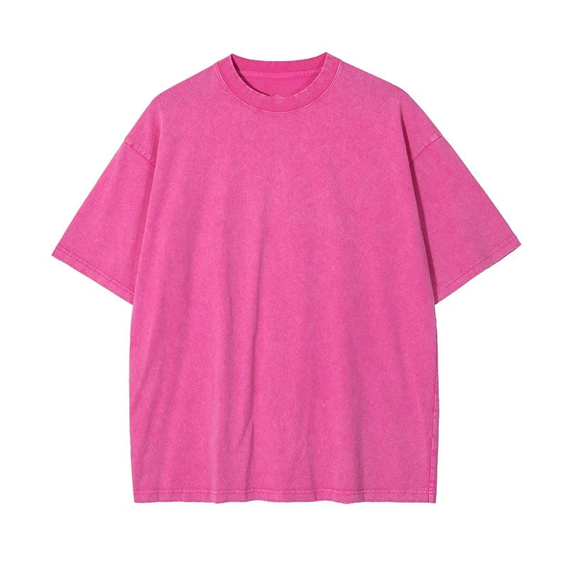 2026 Streetwear Washed Vintage T-Shirts Hip Hop Retro Punk T Shirt Women Tops Cotton Neutral Short Sleeve Acid Wash T-Shirts
