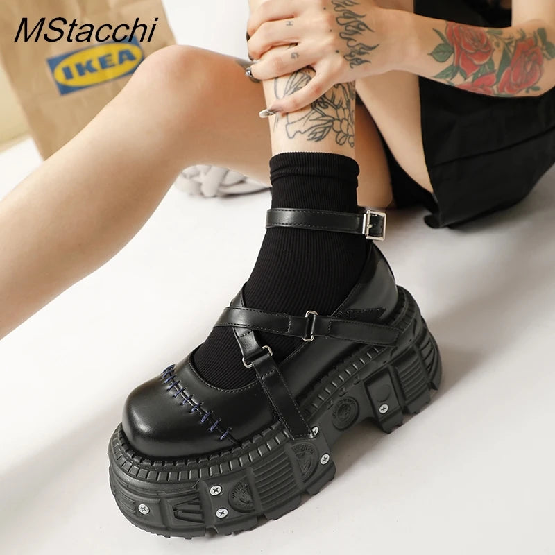 Punk Style Flat Platform Mary Janes