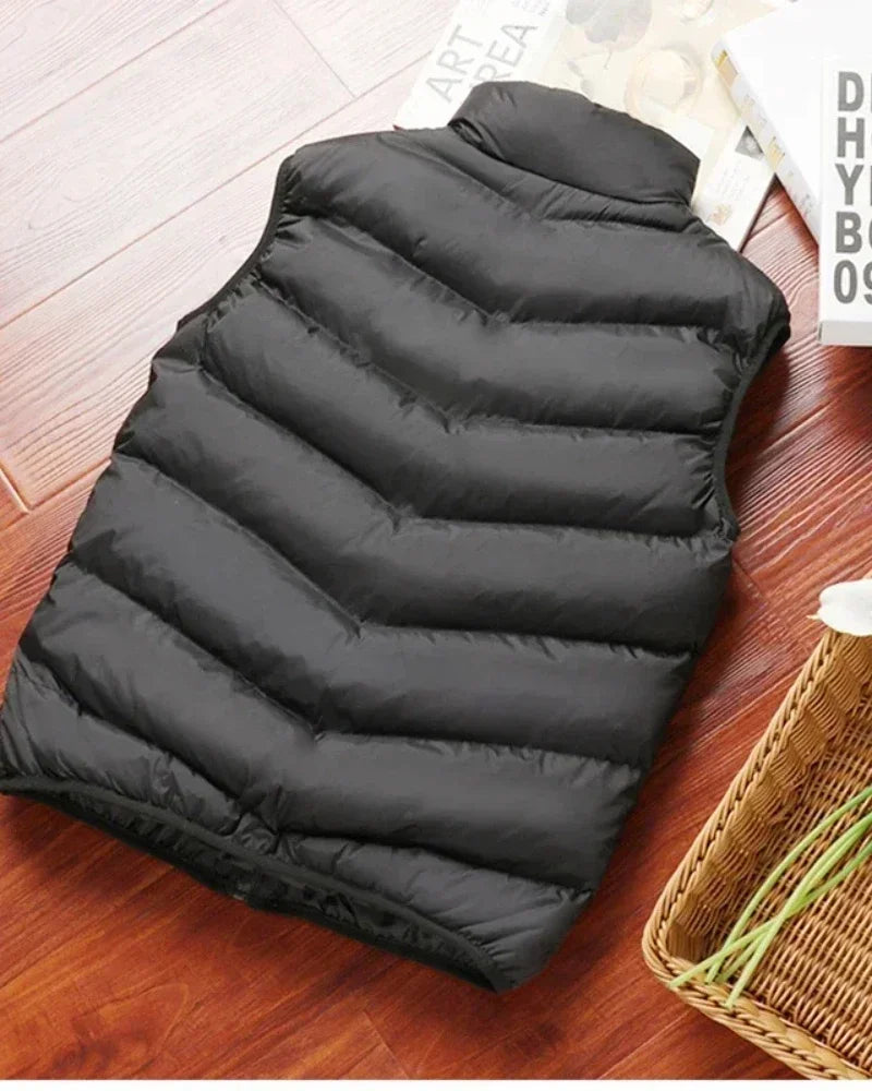 PUFF VEST - Men's Sleeveless Puffer Jacket - Mandarin Collar, 5 Colors, M-8XL