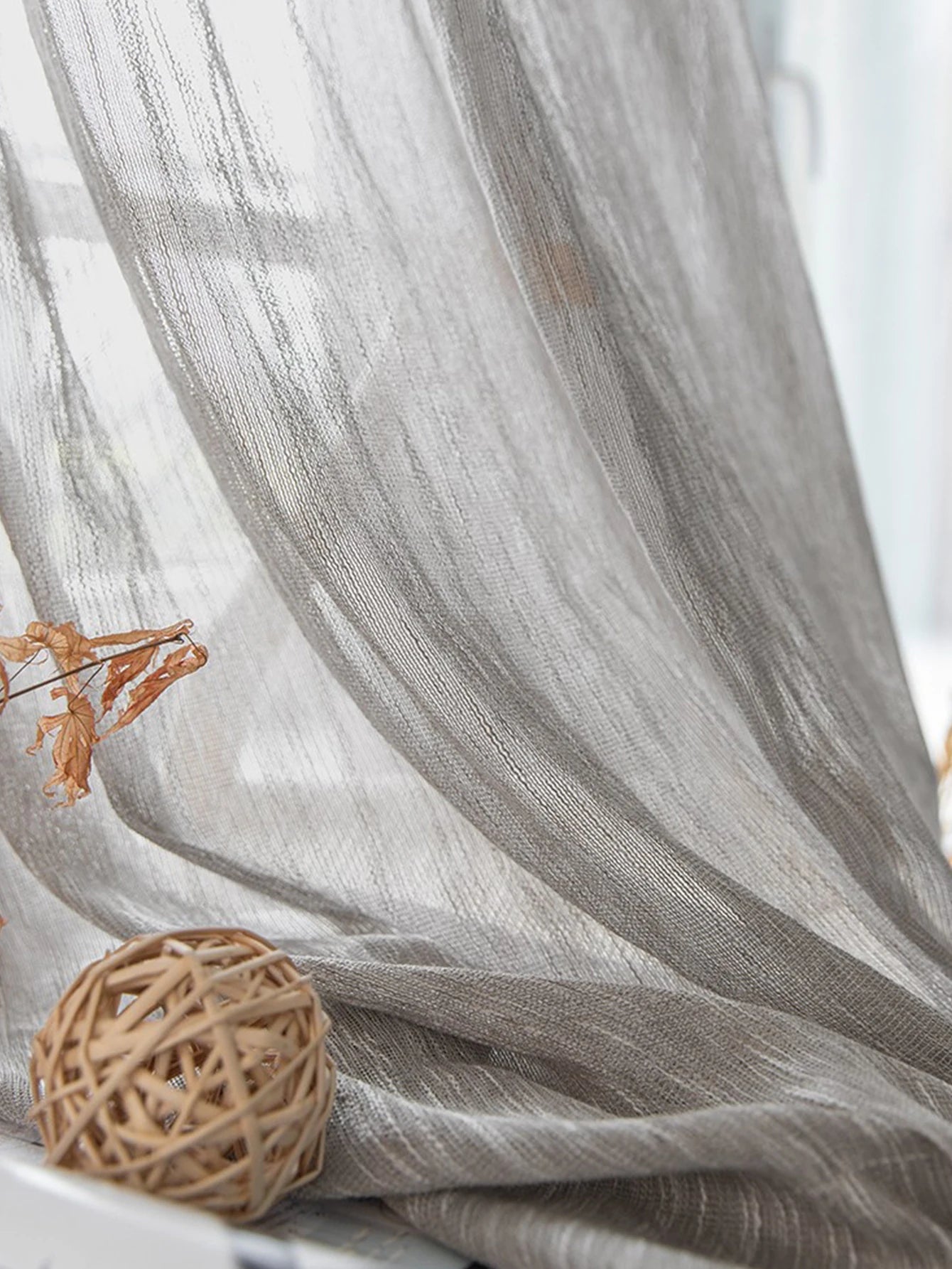 Korean grey solid color cotton linen curtain windproof heat insulation curtain for living room and bedroom
