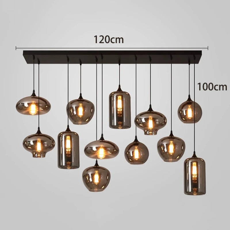 Luxury Crystal Pendant Light – Black/Gold, 1–12 Heads, APP Dimmable