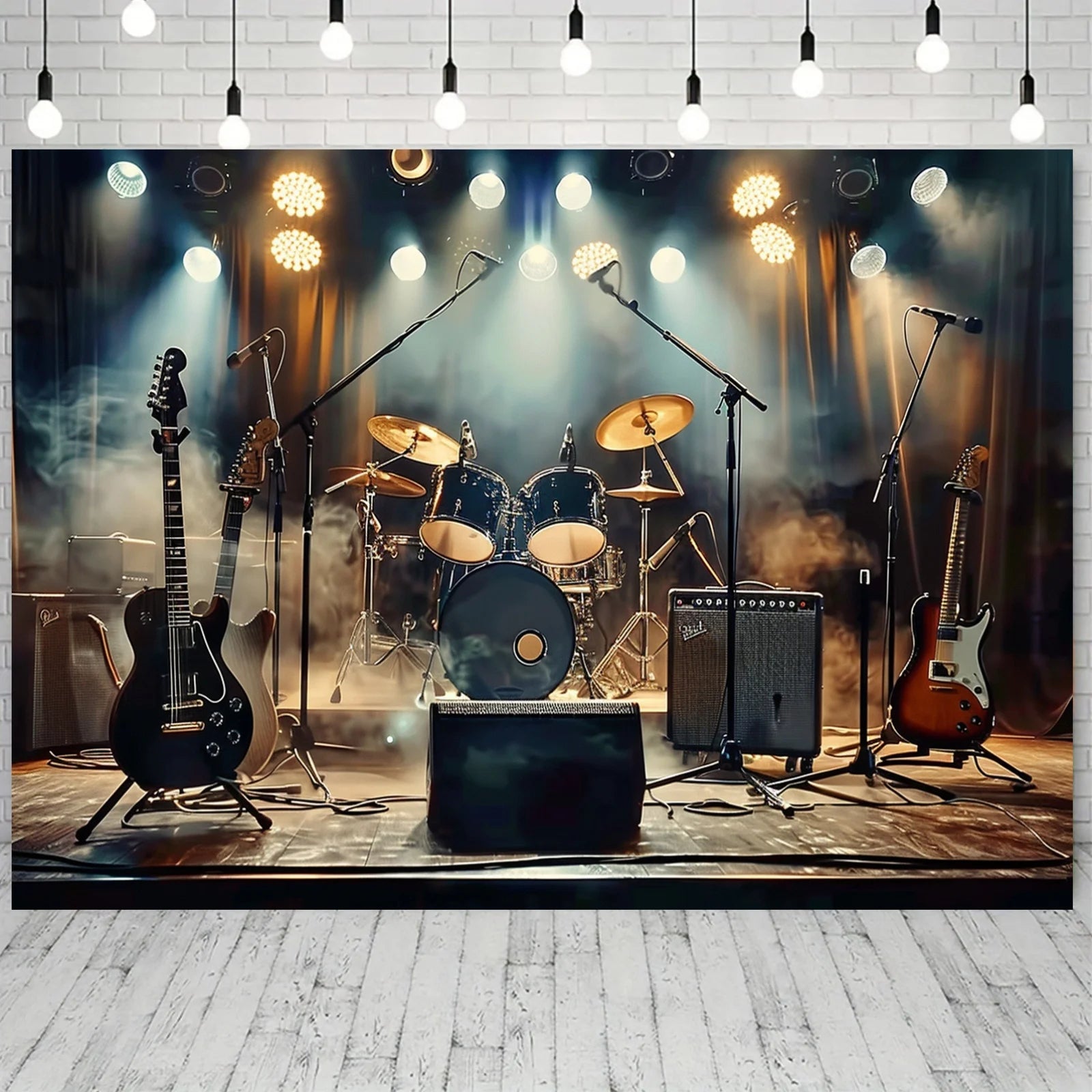 Live Music Stage Backdrop - Polyester - Concert Mood