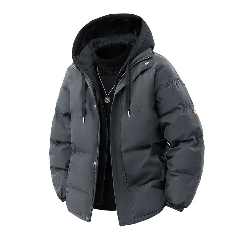 HEAVY DUTY - Men's Quilted Hooded Puffer Parka - Thick Loose Winter Coat