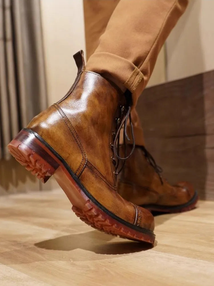 IRON RIDGE - High-Top Cowhide Leather Ankle Boots - Built For The Long Haul