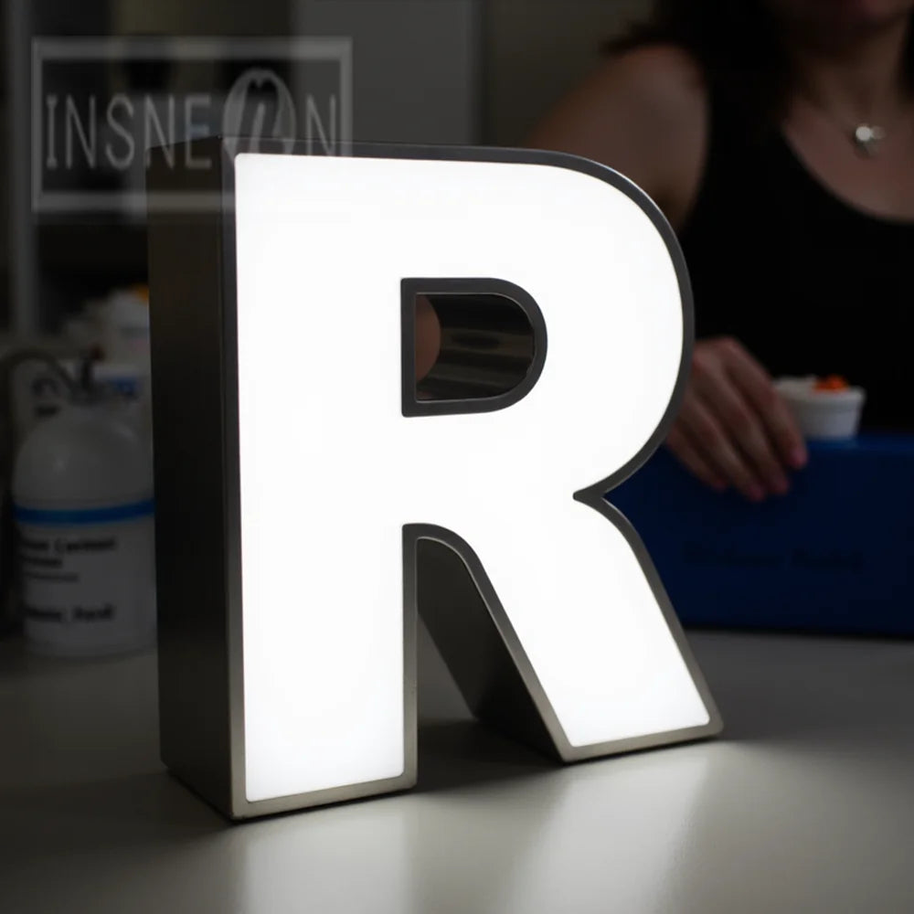 3D LED Logo Letters - Backlit Acrylic Signage - Gold Glow