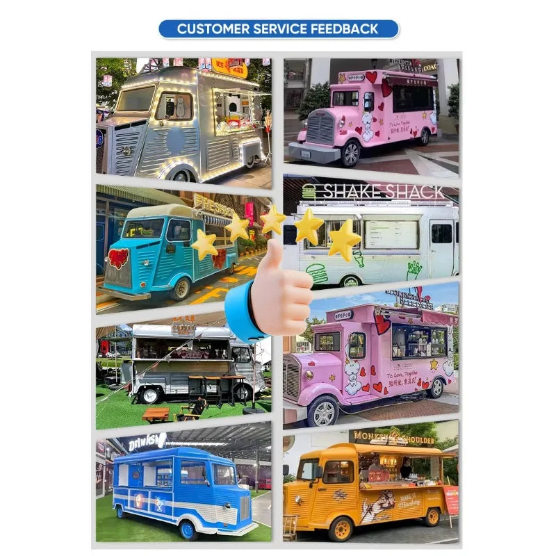 Fast Food Truck BBQ Trailer – Vintage Citroen Van Street Cart