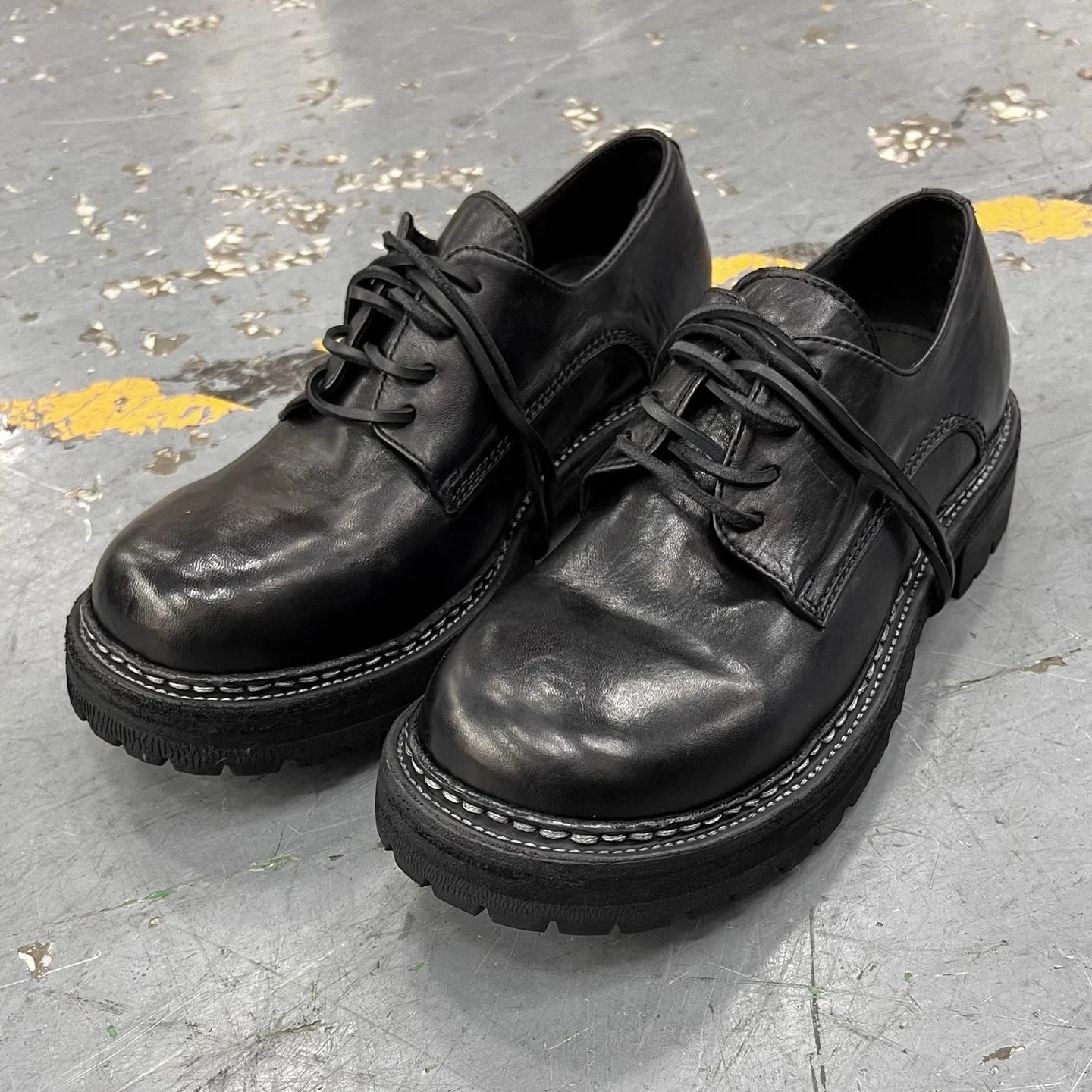 ROUND CHIEF - Men's Thick-Sole Height-Increase Derby Shoes - Lace-Up Big Round Toe Casual Designer Shoes