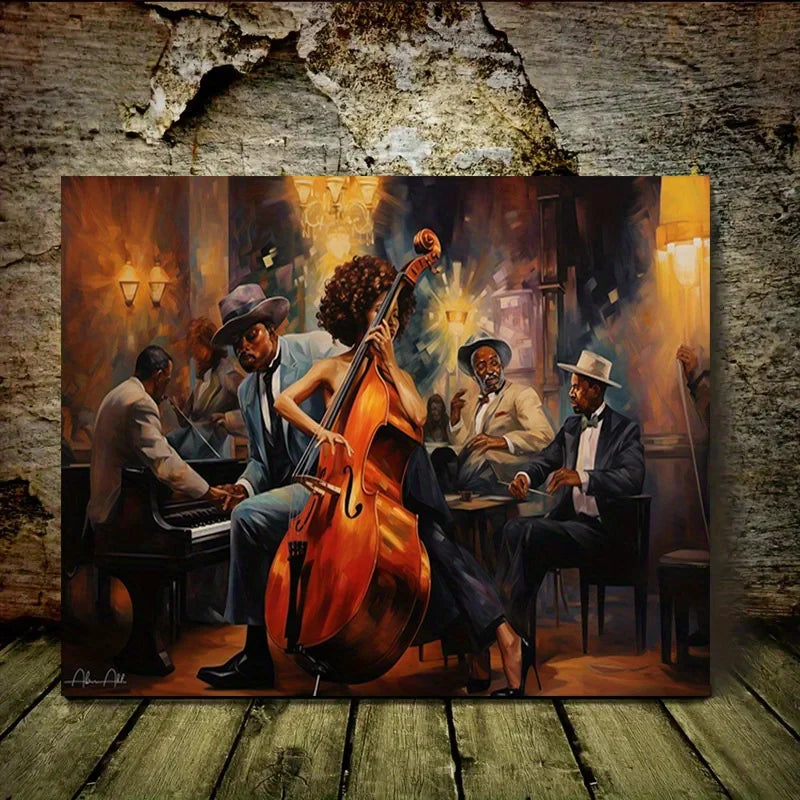 Vintage Jazz Band Canvas - Multi-Size - Music Scene