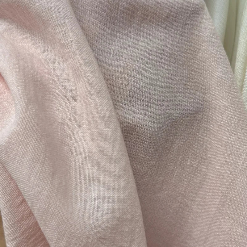 PINK SAND-WASHED LINEN BLEND - 40% Flax, 210g/m, 145cm Wide - Soft Days