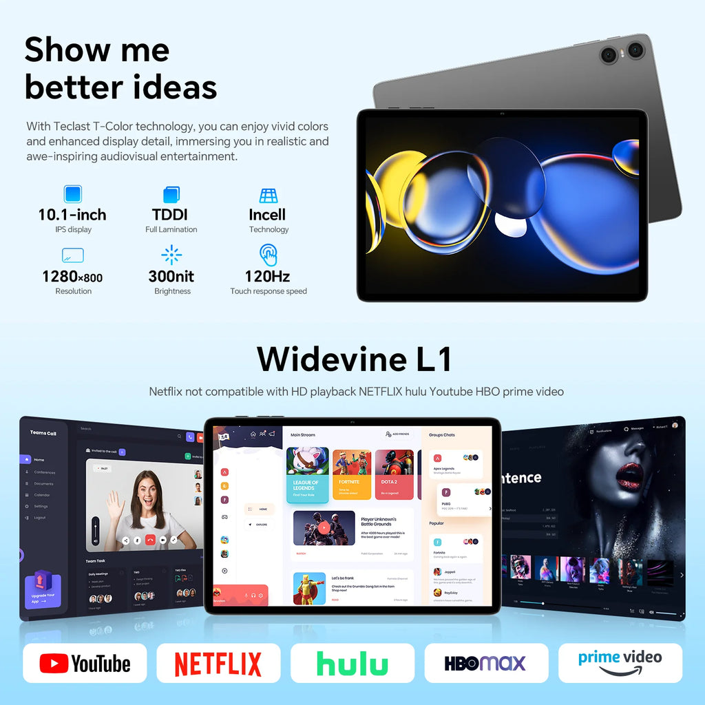 Teclast P30T Set 10.1" Tablet Android 16 T7200 8-core Max 12GB RAM 128GB ROM 6000mAh Keyboard/Case/Mouse/Stylus/Headphone/Stand