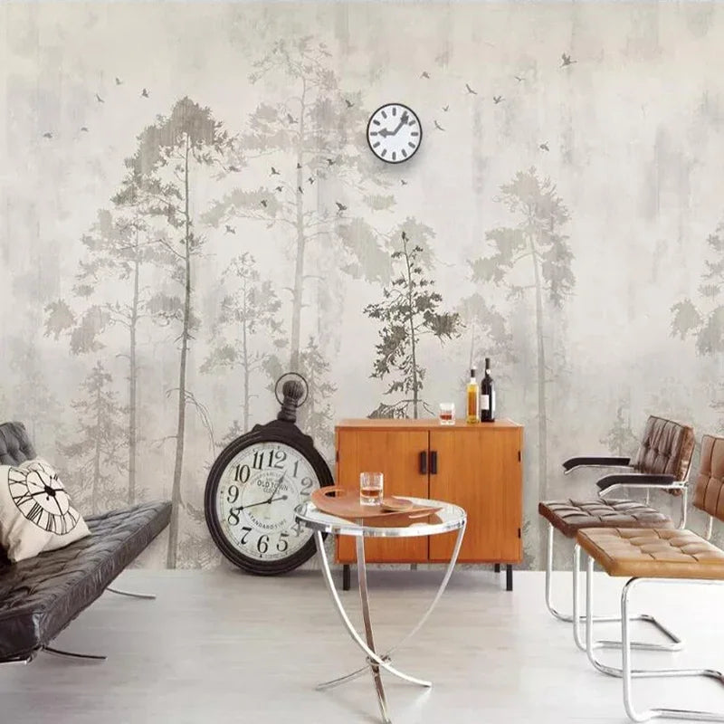 FOREST BIRD MURAL - Custom Wall Wallpaper - 3D Nature Decor