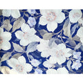 BLUE FLORAL COTTON-BLEND FABRIC - 150cm Wide, Continuous Length - Home Sewing