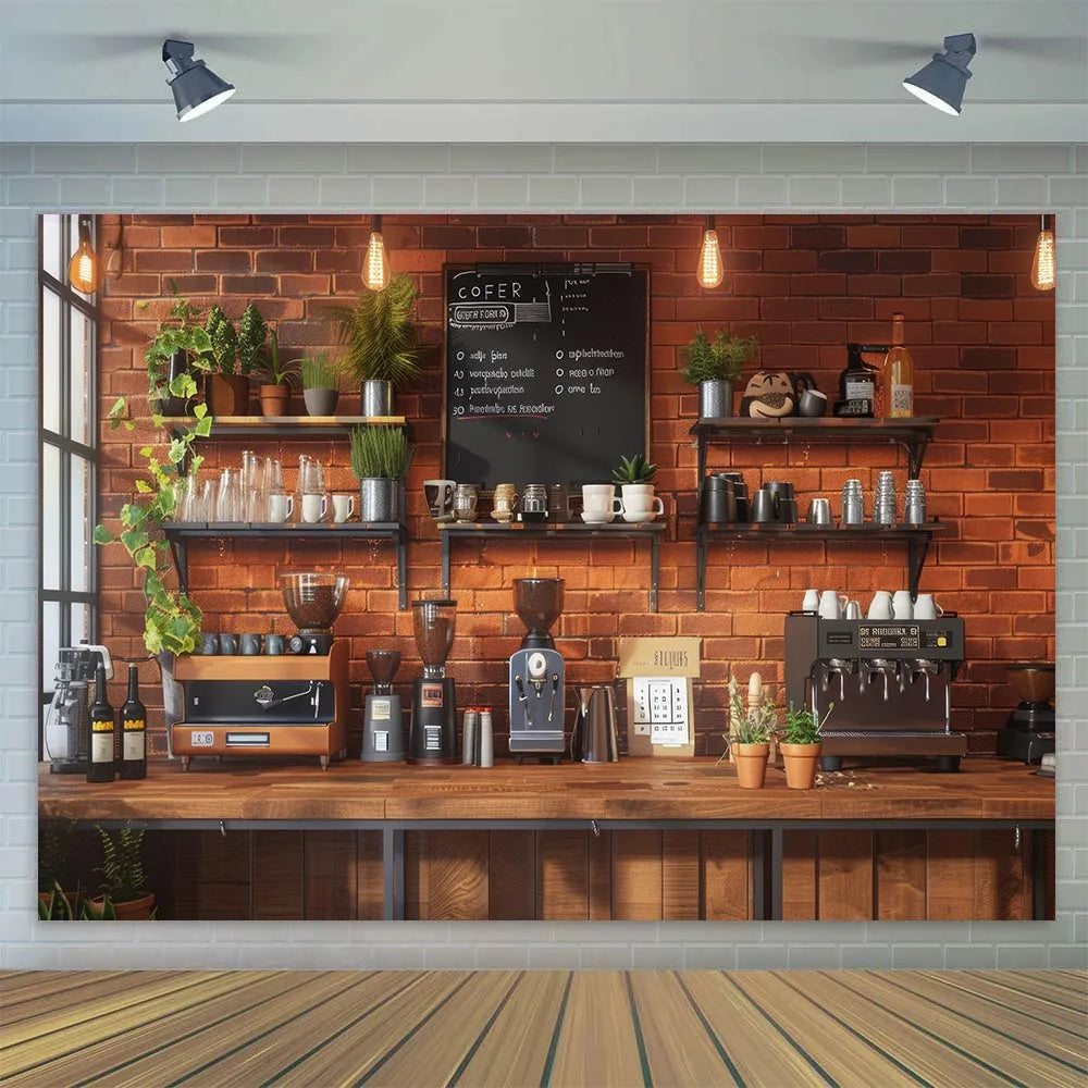 Coffee Shop Party Backdrop - Photo Booth Wall - Café Sweet Mood