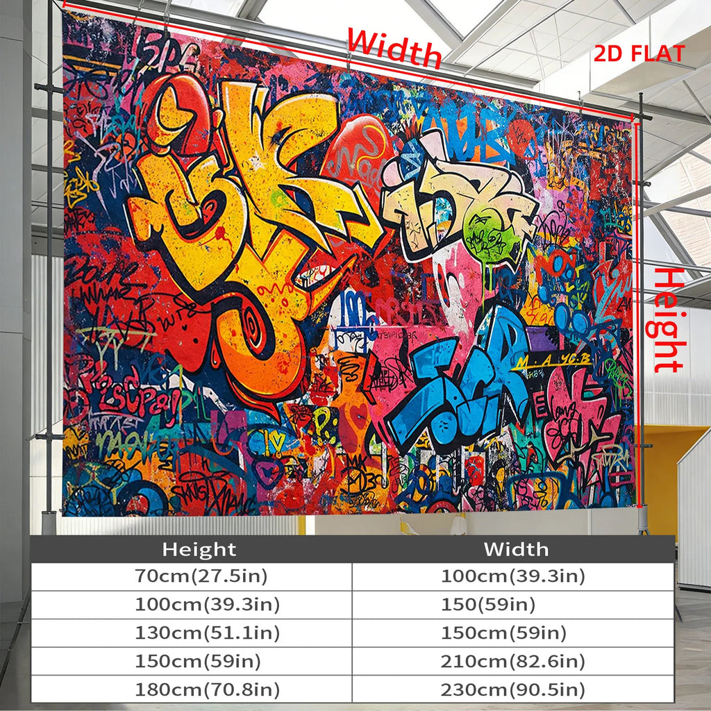 Abstract Graffiti Tapestry - washable - urban decor