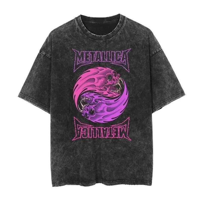 Metallica T-Shirt – Washed Vintage Rock Band Tee The Judas Kiss Unisex