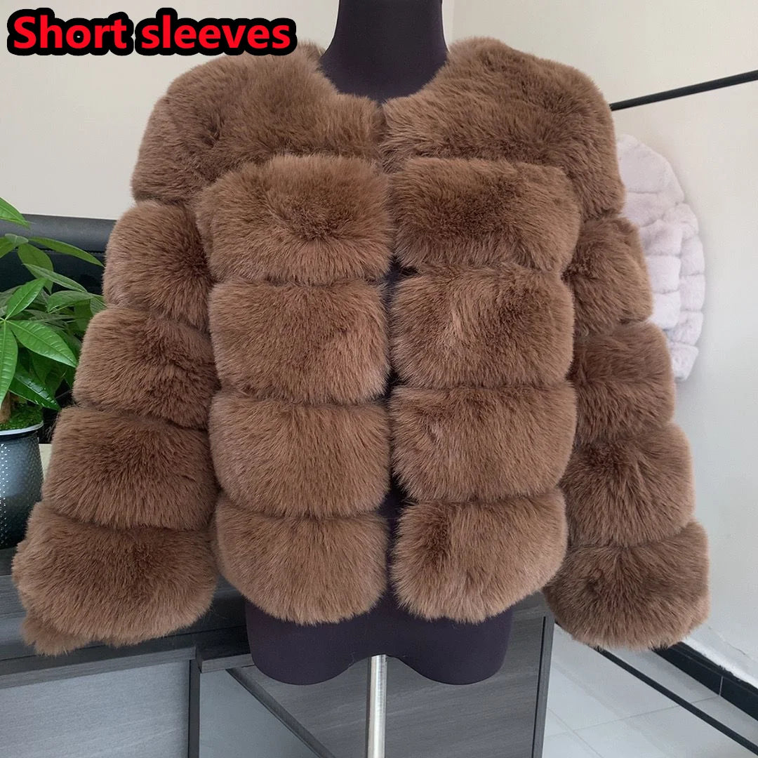 Velvet Hour - Faux-Fur Jacket - Colour After Dark