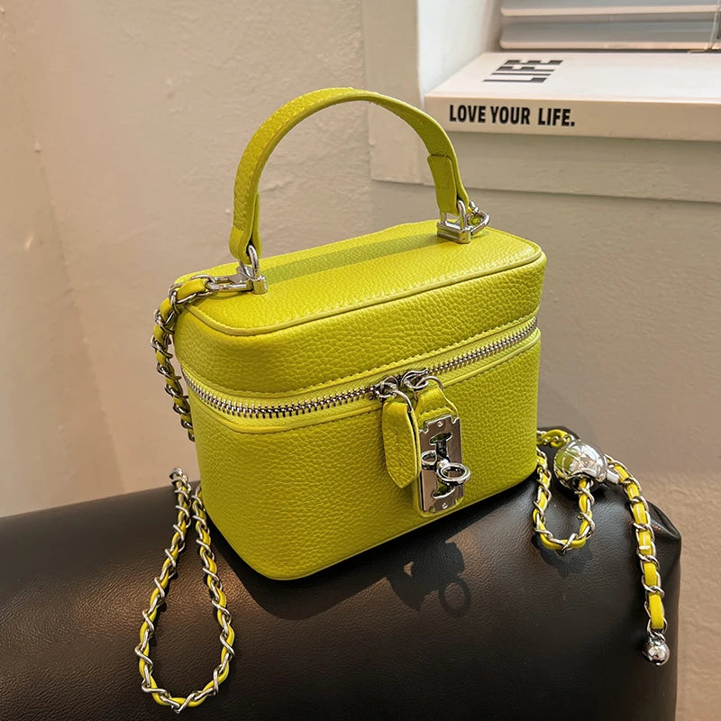 Mini Box Handbag - Chain Crossbody Shoulder Bag