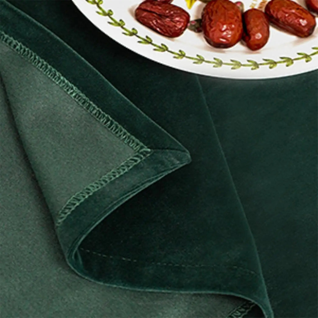 HUNTER GREEN WATERPROOF TABLECLOTH - Spillproof Linen-Look Rectangle Cover - Festive & Practical