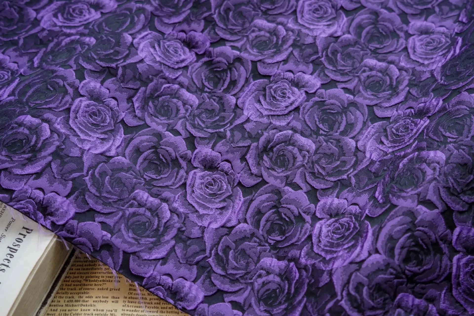 3D Rose Jacquard Fabric – 160cm Wide, 10 Colors