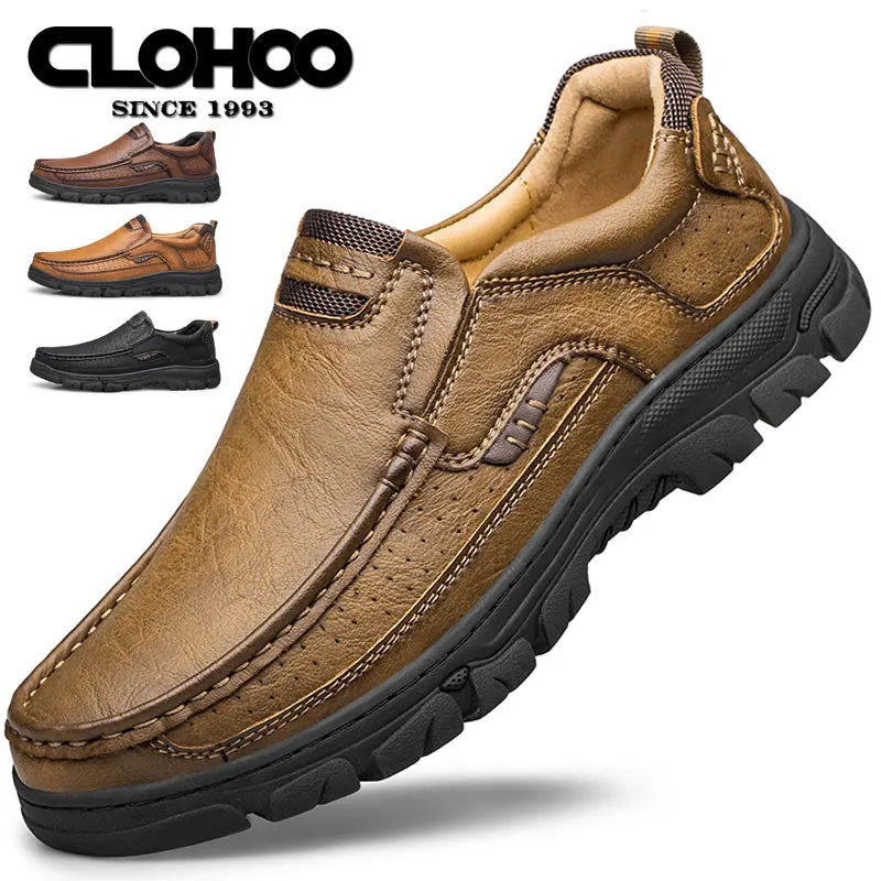 HAND-SEWN LOAFER - Men's Breathable Slip-On Shoes - Thick Rubber Sole Classic