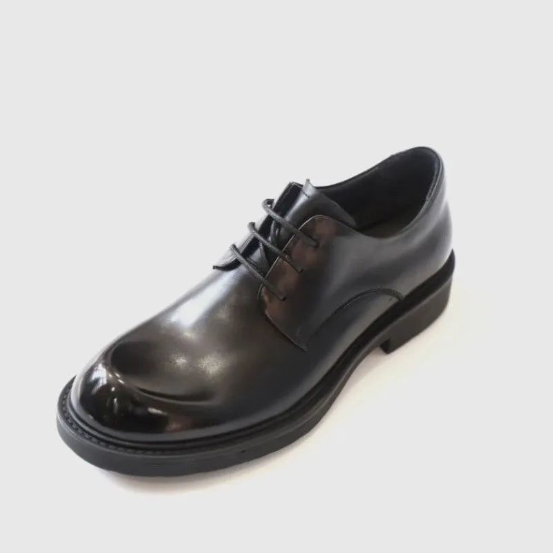 Men's British Casual Dress Shoes - Round Toe Lace-Up PU Leather Business