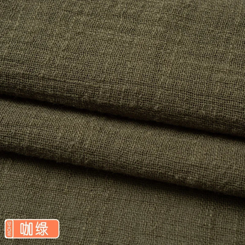 Soft Thin Linen Cotton Fabric Solid Color Organic Material Pure Natural Flax For Sewing Handmade Clothes Patchwork Fabric