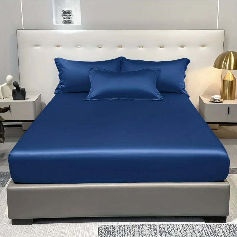 SATIN DREAM - Solid Color Fitted Sheet - Silky Smooth, Every Single Night
