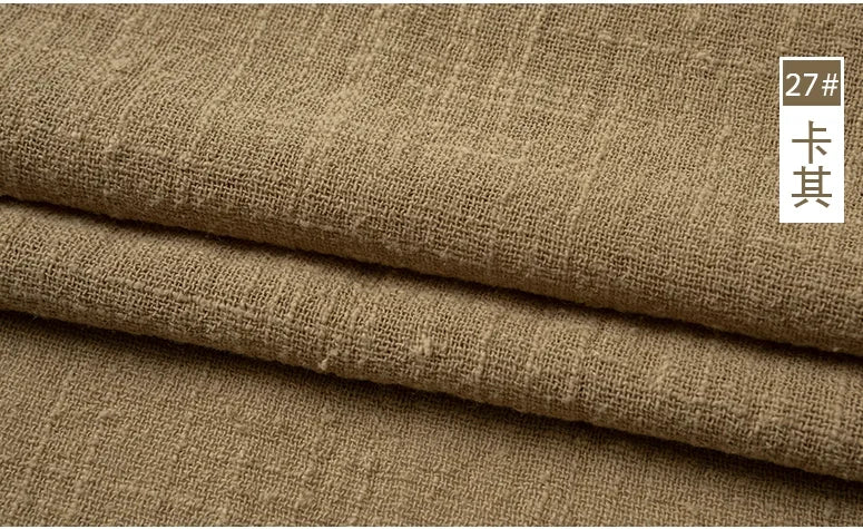 Soft Thin Linen Cotton Fabric Solid Color Organic Material Pure Natural Flax For Sewing Handmade Clothes Patchwork Fabric