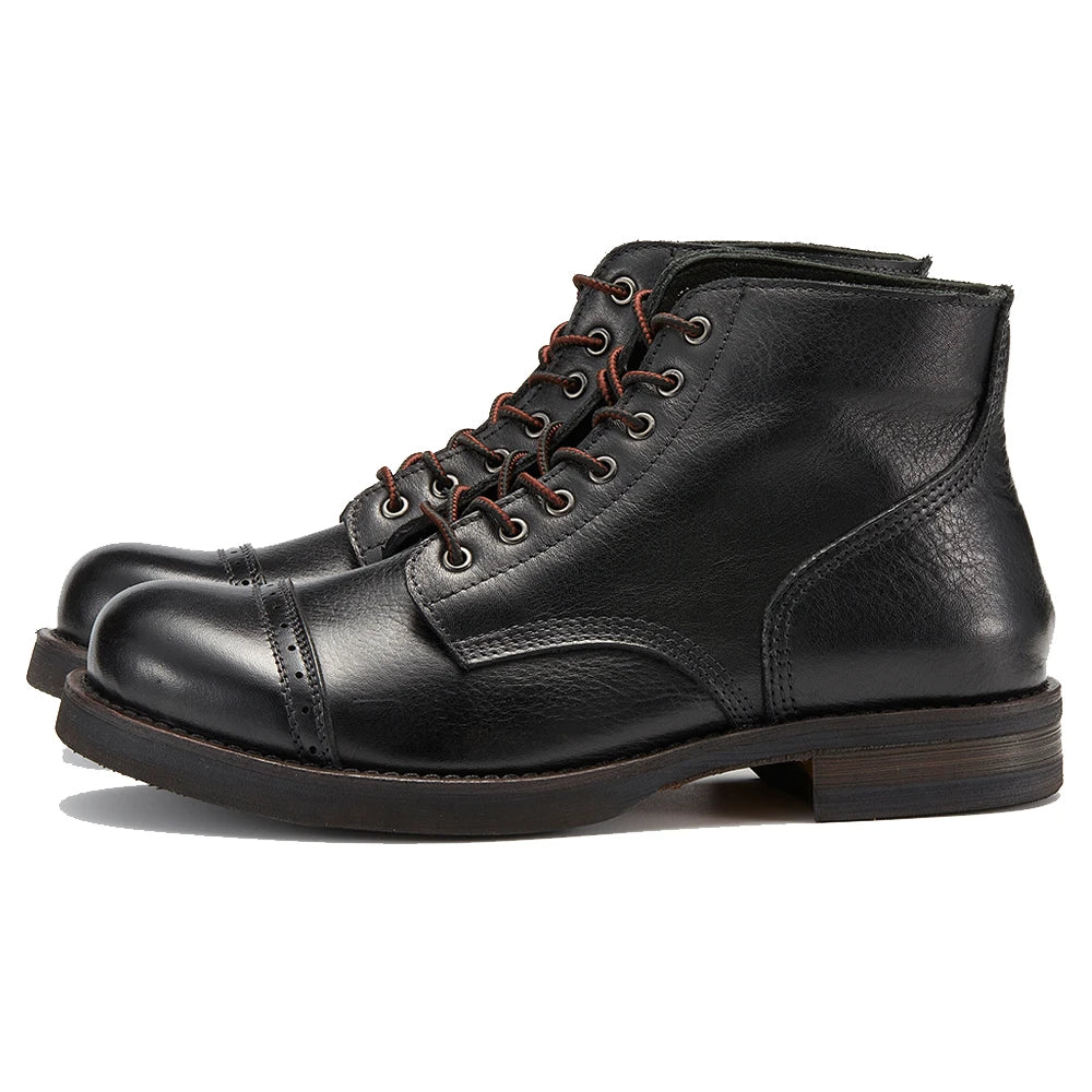 STITCH MASTER - Men's Vegetable Tanned Leather Boots - Horseriding, Combat & Driving Style