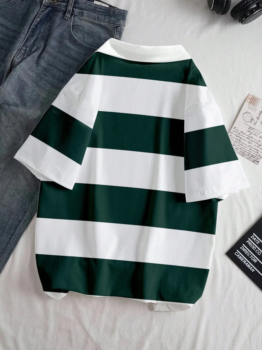 The new men's short-sleeved POLO shirt for summer 2025 is casual, fashionable, and soft, with 3D striped pattern printing
