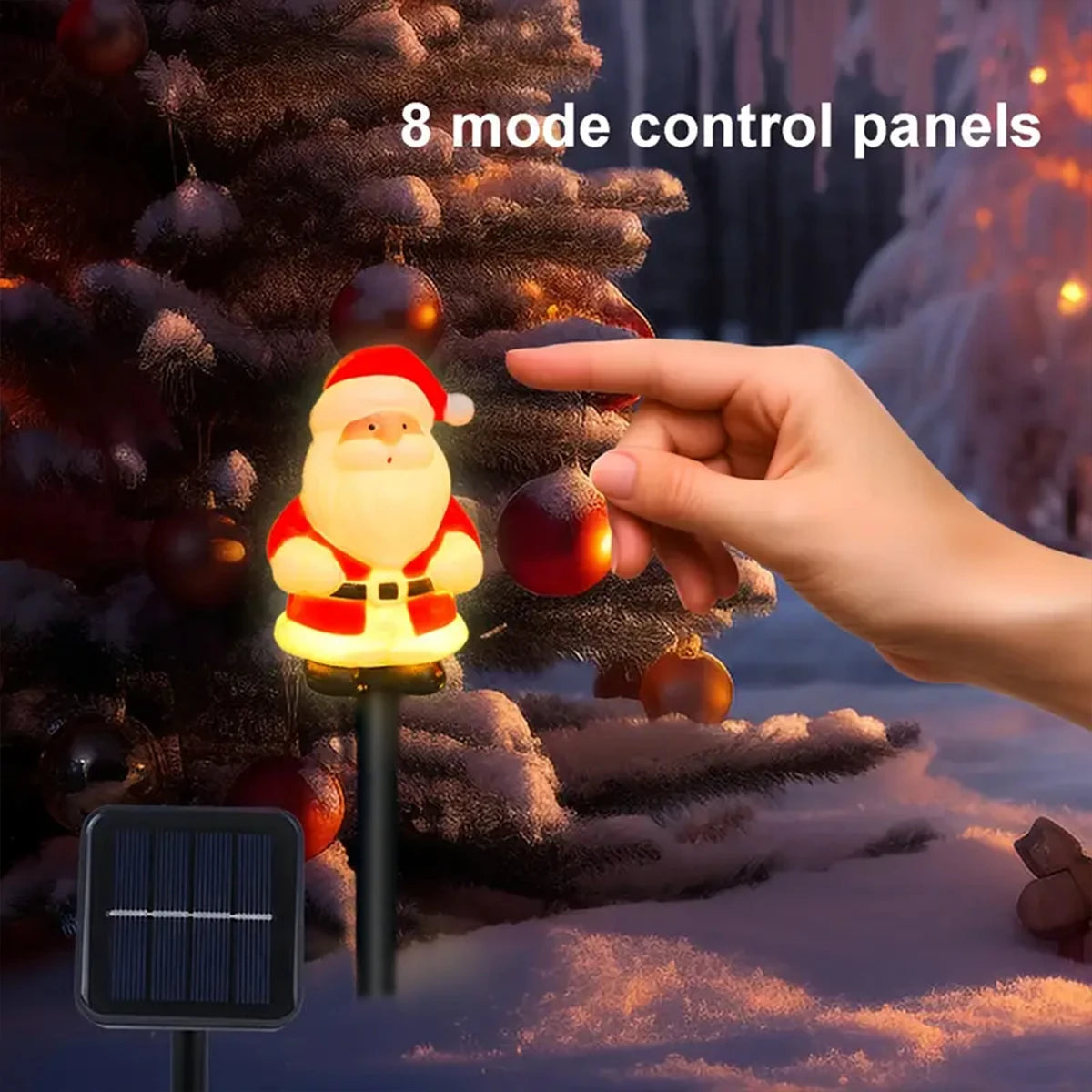 Solar Santa Path Lights - 5-Piece Set - Festive Glow