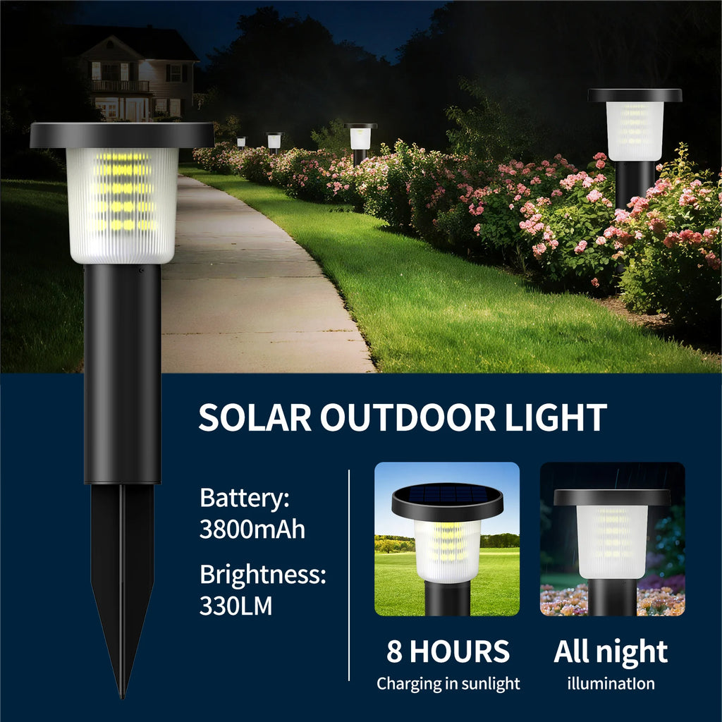 SOLAR PATHWAY LIGHTS - 3800mAh, 500LM - Auto Garden Illumination