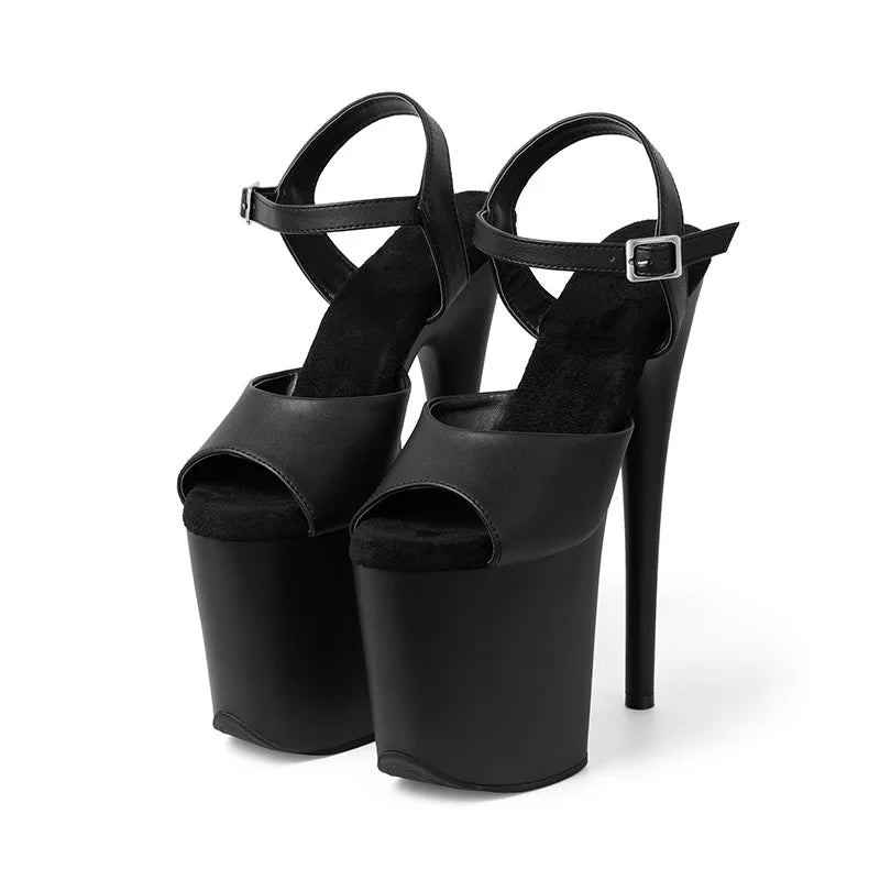 8-inch Sexy Super High Heels Transparent Crystal Wedding Pole Dance Shoes 20CM Stiletto Waterproof Platform Sandals Summer