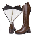Leather Wool-Lined Boots – Western Cowboy Mid-Calf