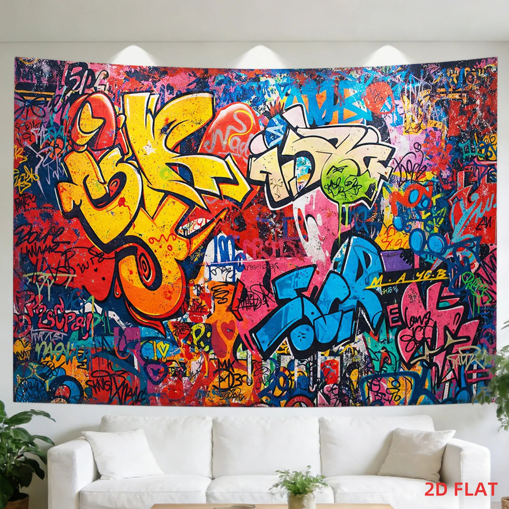 Abstract Graffiti Tapestry - washable - urban decor