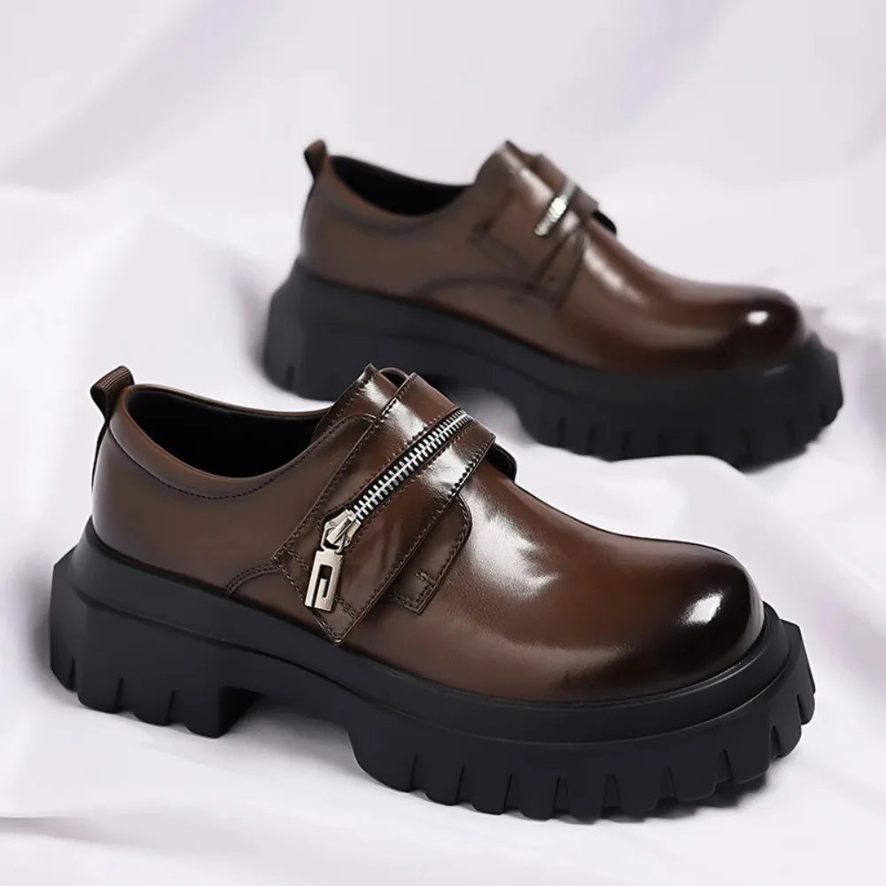 Men's British Style Derby Slip-On Thick Sole - Business Casual EU 38-44