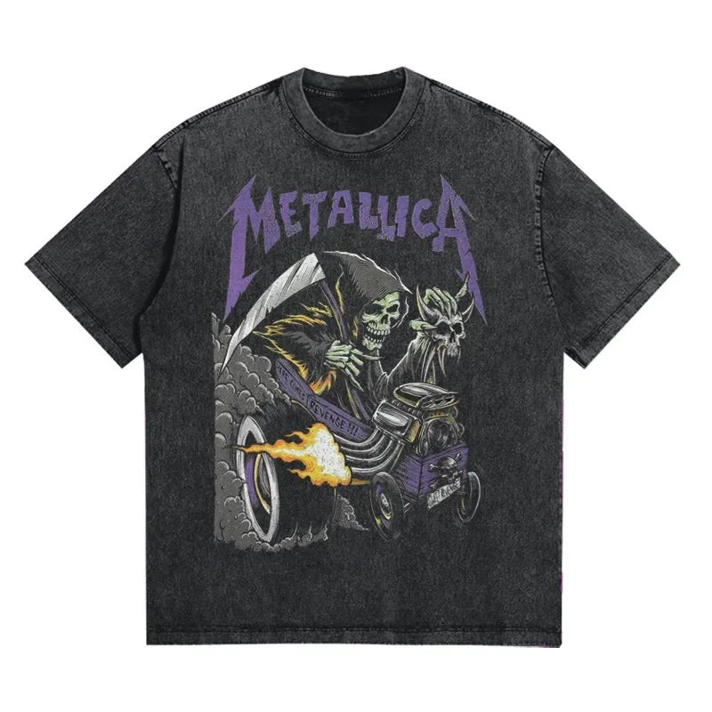 Metallica T-Shirt – Washed Vintage Rock Band Tee The Judas Kiss Unisex