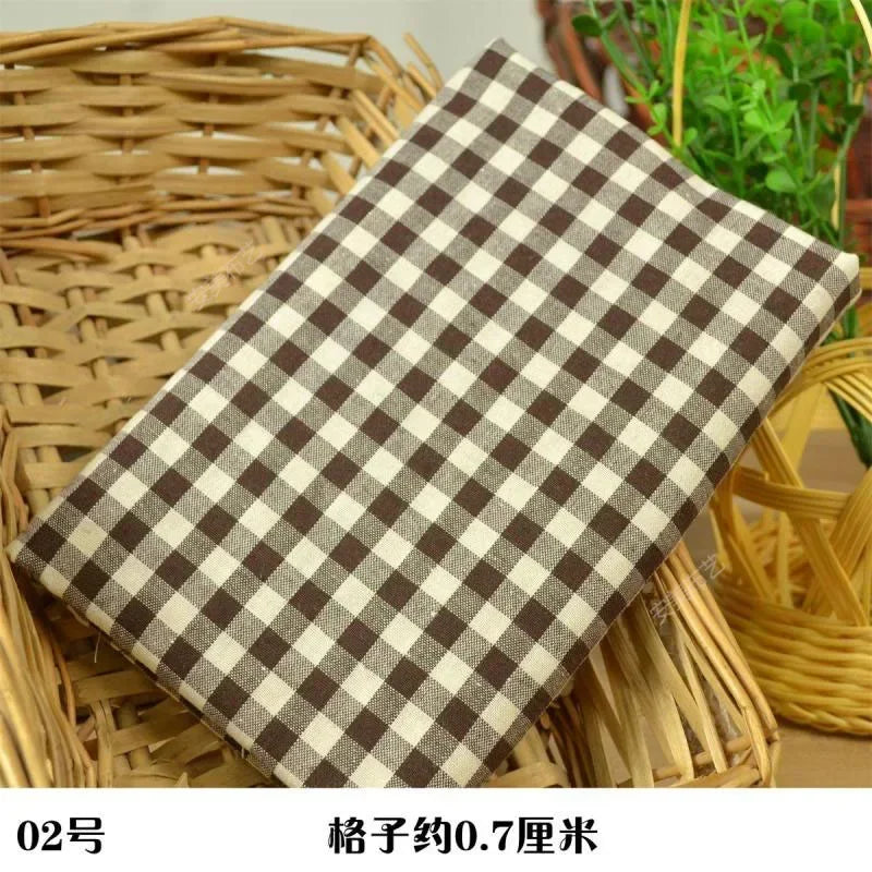YARN-DYED COTTON PLAID FABRIC - Combed Weave, 145cm Wide - Warm Textures