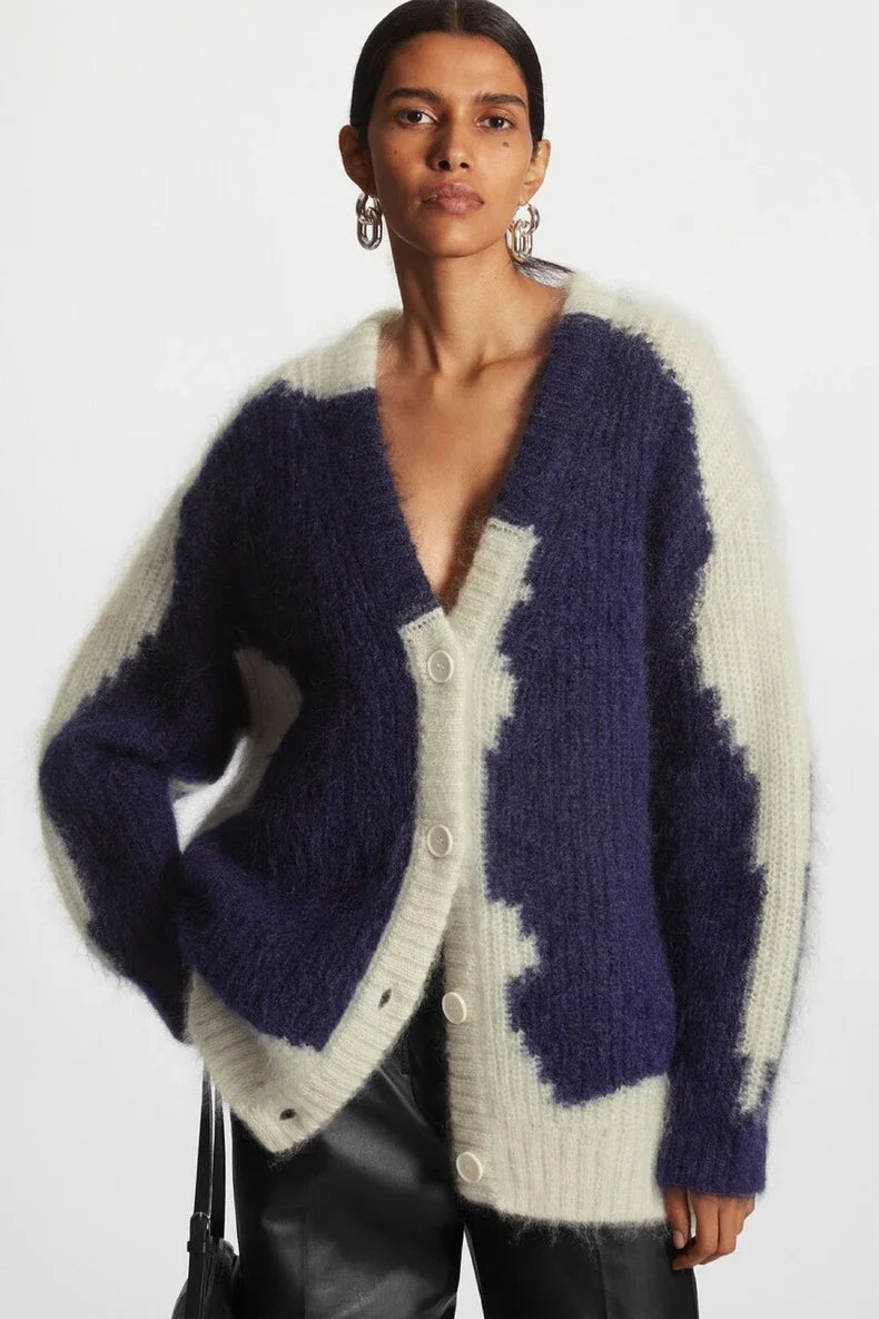 Long Mohair Cardigan – V-Neck