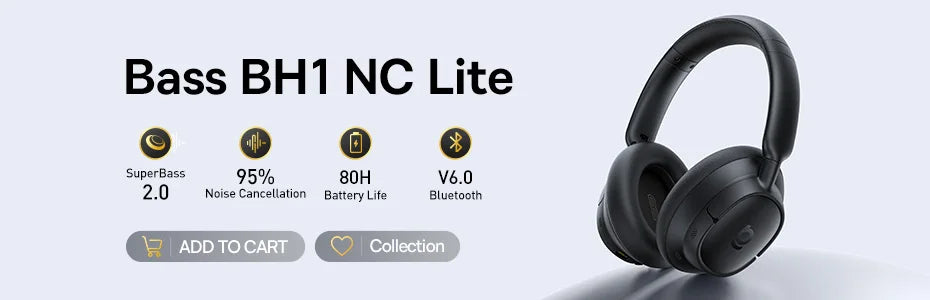 Baseus EH10 ANC Wireless Headphones – 45dB Adaptive Hi-Res LDAC Bluetooth 6.0 80H